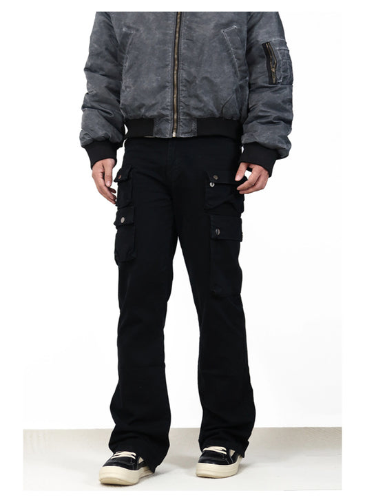 Pantalón de Trabajo Versátil con Múltiples Bolsillos y Corte Acampanado - Image 23