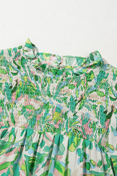 Blusa Cuello Alto de Chifón con Estampado a Juego de Colores - Image 21