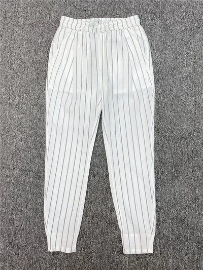 Pantalones Casuales Slim Fit Hombre con Rayas Verticales para Primavera y Verano - Image 31