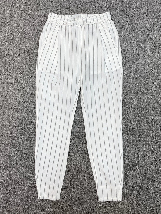 Pantalones Casuales Slim Fit Hombre con Rayas Verticales para Primavera y Verano - Image 31