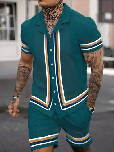 Conjunto de Dos Piezas Camisa Cuello Cubano para Hombre - Image 26
