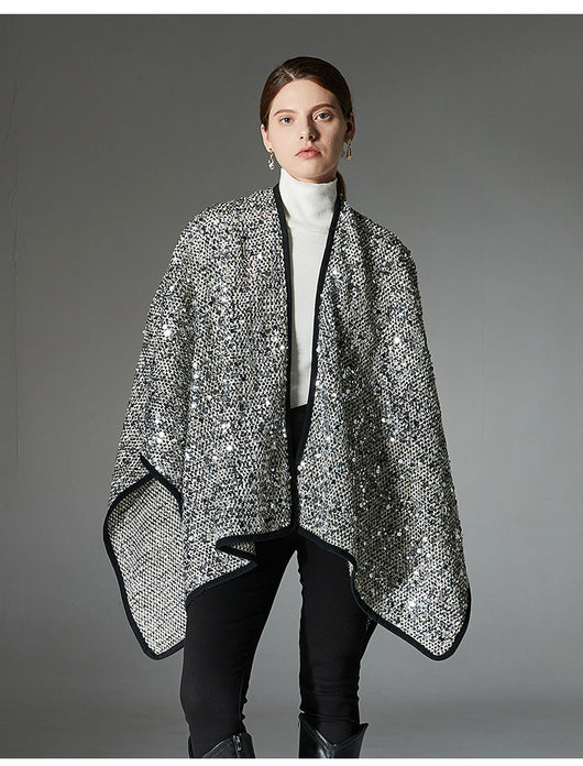 Chal de Lentejuelas Plateadas para Mujer - Elegancia Brillante - Image 11