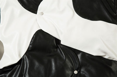 Abrigo Acolchado de Algodón con Cuello Alto y Costuras Irregulares Bicolor - Image 15