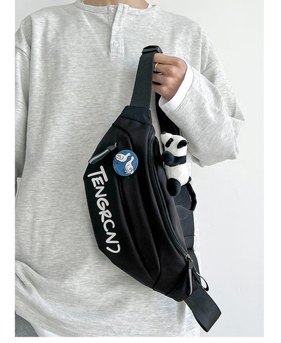Bolsa Pecho Hombre Estilo Japonés Crossbody Deportiva con Compartimentos Cargo - Image 33