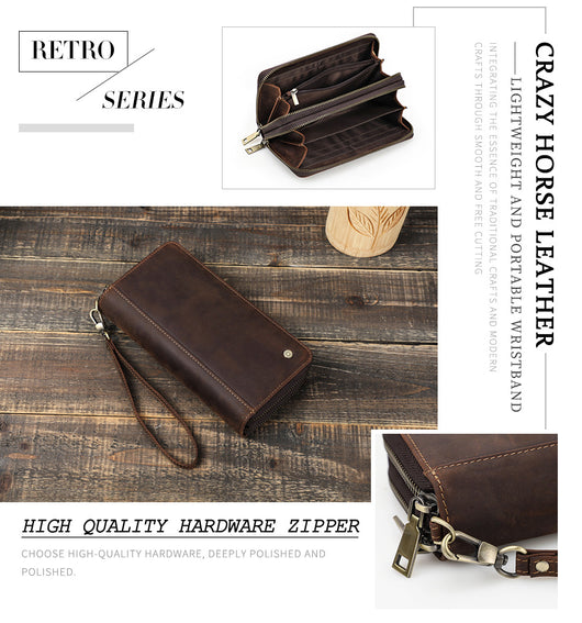 Billetera Larga para Hombre en Cuero Genuino Estilo Retro - Image 12