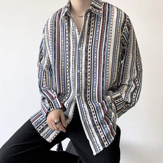 Camisa Retro Europea de Manga Larga para Vacaciones - Image 19