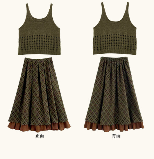 Falda de Invierno Verde Vintage para Mujer - Diseño Elegante y Moderno - Image 21