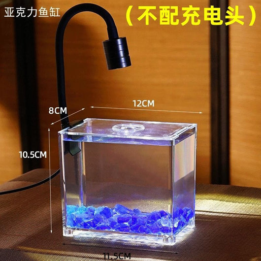 Acuario de Bloques Acrílico Reforzado para Escritorio con Decoración Natural - Image 9