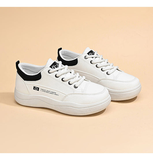 Tenis Blancos de Cuero Estilo Coreano Multiuso para Mujer - Image 21