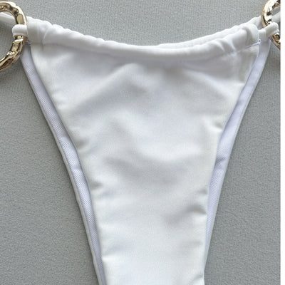 Bikini Entallado de Color Liso con Lazos Ajustables - Image 14