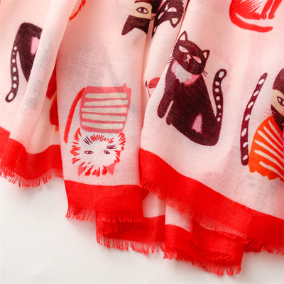Pañuelo de Seda Estampado Paraíso Gatitos Adorables - Image 36