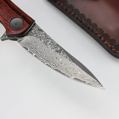 Cuchillo de Acero Damasco con Mango de Concha de Color - Image 11