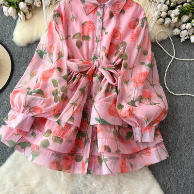 Jumpsuit Elegante con Cintura Ajustable, Volantes Escalonados y Detalles de Encaje Retro - Image 11