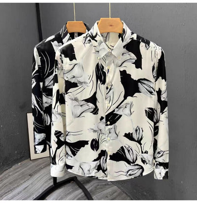 Camisa Estampada Floral Slim Fit de Manga Larga para Hombre - Image 12