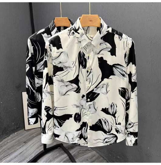 Camisa Estampada Floral Slim Fit de Manga Larga para Hombre - Image 12