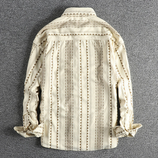 Camisa Casual Hombre Estilo Navajo Retro Americano - Image 32