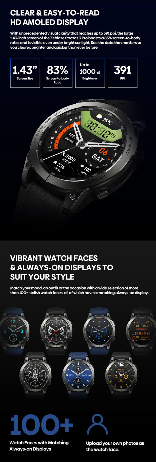 Reloj Inteligente Stratos3pro con GPS y Seguimiento de Movimiento - Image 10