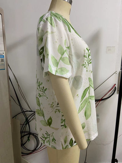 Camiseta Suelta de Manga Corta con Estampado Retro para Mujer - Image 27
