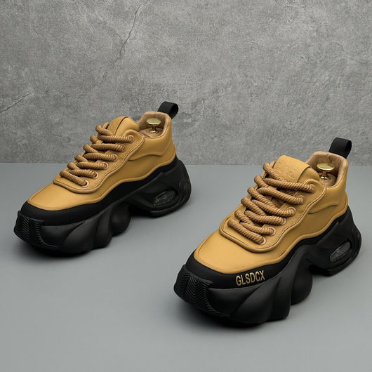 Zapatos Deportivos de Plataforma en Cuero para Hombre - Estilo Moderno y Confort - Image 19