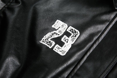 Chaqueta de Solapa Negra con Encaje y Bordado Love Number para Mujer - Image 22