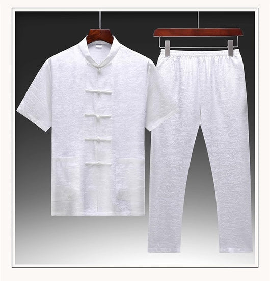Traje Tang de Seda Mulberry para Hombre - Elegancia Tradicional China - Image 27