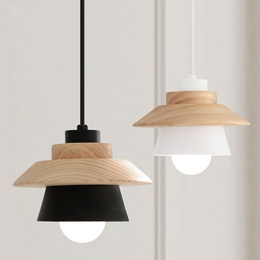 Lámpara Colgante Minimalista de Madera y Aleación Estilo Japonés - Image 14