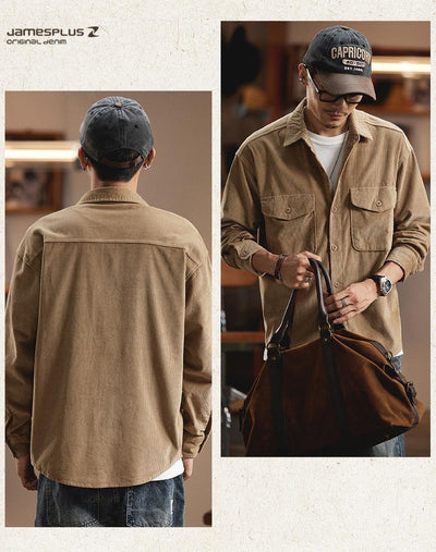 Chaqueta de Trabajo Pesada Estilo Retro Americano para Hombre - Image 19