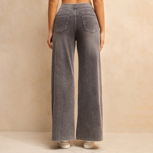 Jeans Cintura Alta Grises Holgados para Mujer - Image 8