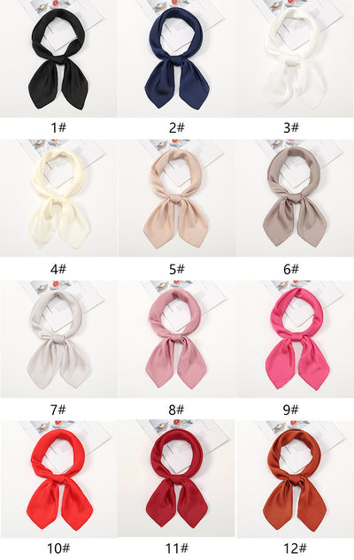 Pañuelo de Satén Liso Versátil y Elegante - Image 32