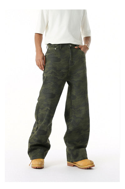 Jeans Rectos Estilo Camuflaje Lavado Clásico - Image 38