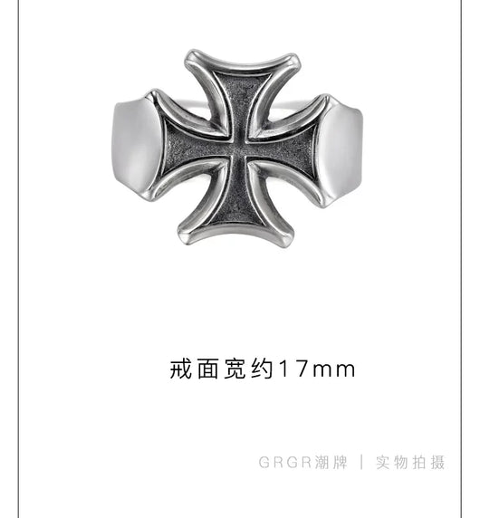 Anillo de Plata Esterlina 925 con Cruz Desgastada - Image 11