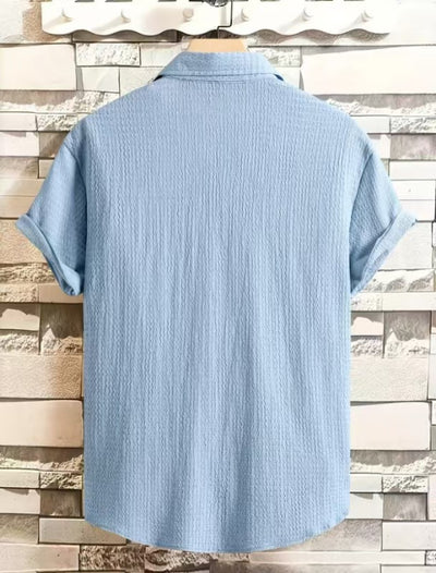 Camisa Casual de Manga Corta Holiday Leisure sin Arrugas para Hombre - Image 47