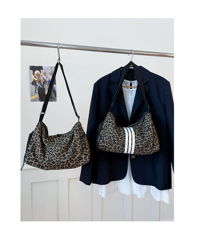 Bolso Mensajero Deportivo Estampado Leopardo Gran Capacidad - Image 30