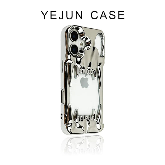 Funda para Celular Calavera Tigre Plateada con Electroplating Hueco - Image 26