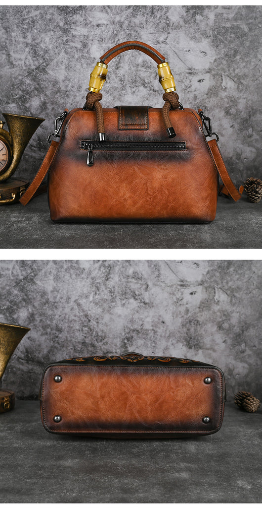 Bolso Crossbody de Cuero con Grabado Retro y Cierre Magnético - Image 25