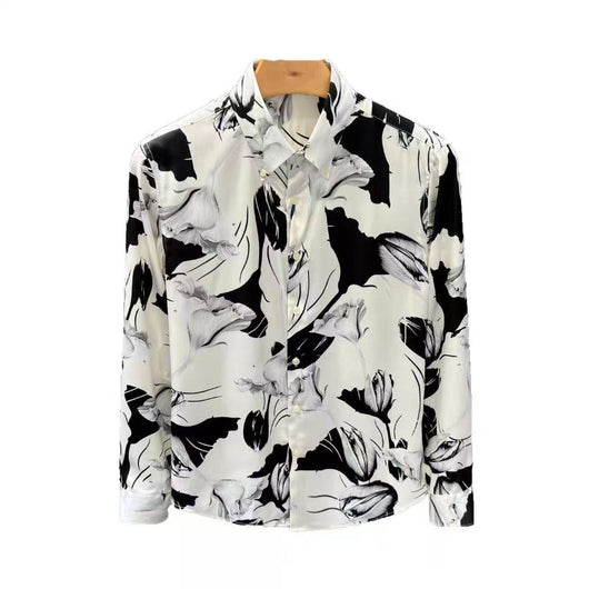 Camisa Estampada Floral Slim Fit de Manga Larga para Hombre - Image 20