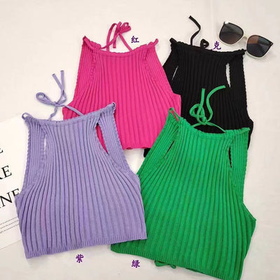 Camiseta Espalda Descubierta Ajustada con Tirantes Cruzados - Image 12