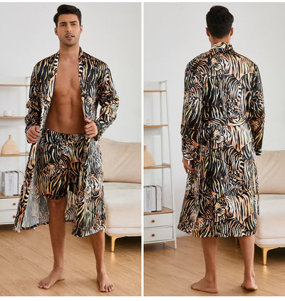 Pijama Bata de Seda Helada para Hombre - Conjunto Homewear Premium - Image 19