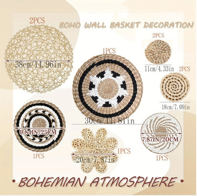Decoraciones Bohemias Tejidas en Paja - Combinación de Pared Artesanal - Image 20