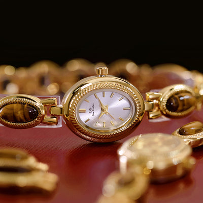 Reloj de Cadena Tigereye Dorado Retro BS Gold - Image 14