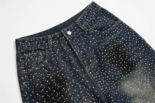 Pantalones Jeans Rectos Anchos con Detalles de Strass - Diseño Casual Moderno - Image 28