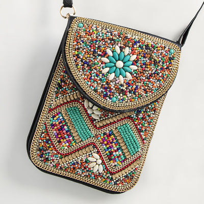 Bolsa Bohemia para Celular con Cuentas y Concha Marina - Image 51