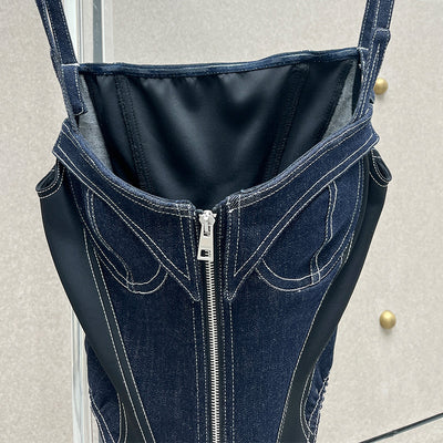 Enterizo Denim Sin Mangas Ajustado para Mujer - Image 12