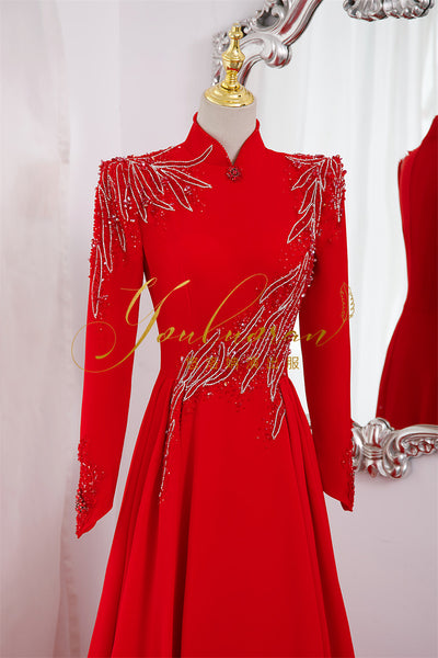 Vestido Largo de Manga Larga para Eventos Formales y Cenas de Gala - Image 16