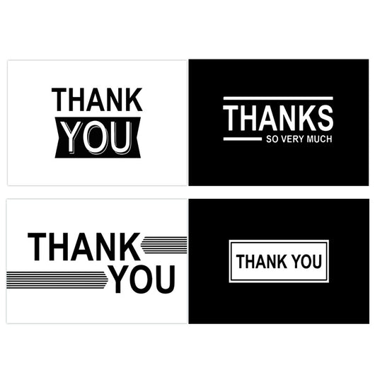 Pack de 50 Tarjetas de Agradecimiento Negro Elegante con Empaque de Regalo - Image 21