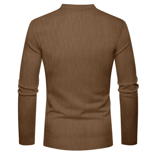 Henley de Pana para Hombre - Ajuste Slim, Manga Larga, Diseño Minimalista - Image 29