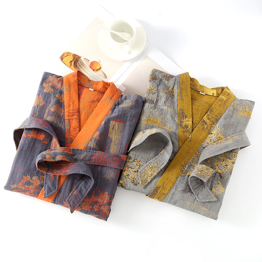 Camisón Largo Estilo Chino con Cinturón de Algodón Jacquard - Image 23