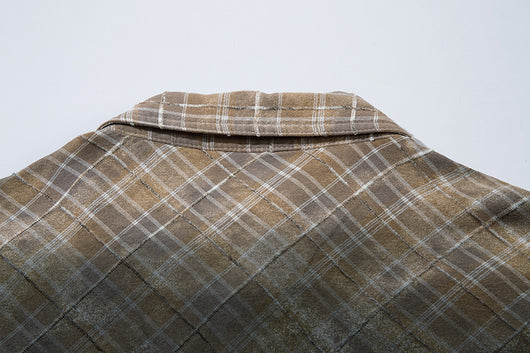Camisa Plaid Degradado con Bordes Deshilachados - Image 18