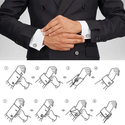 Broche de Corbata Cuadrado Cepillado en Oro, Plata y Negro - Image 66