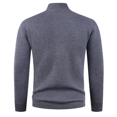 Suéter Casual para Hombre con Cuello Mao y Botones Sesgados - Image 29